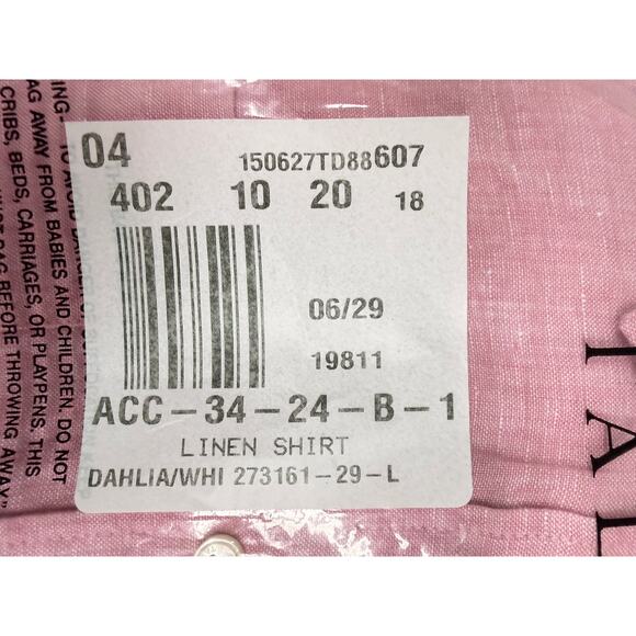 Talbots Dahlia Pink Linen Shirt PL (Petite Large) NWT - Picture 3 of 5